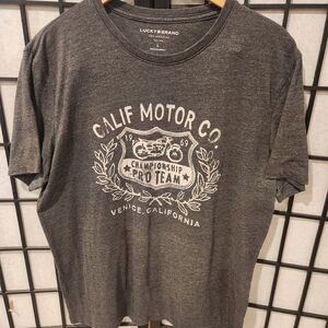Lucky Brand Dark Gray Motor Graphic Tee
